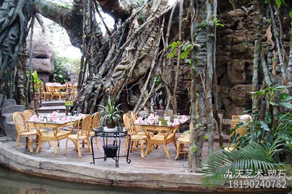 生態(tài)餐廳水泥假山造景 生態(tài)餐廳水泥假山造景