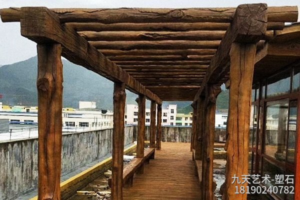 水泥仿木花架 水泥仿木花架